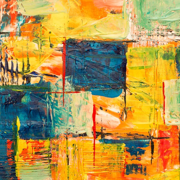 A child's colorful painting