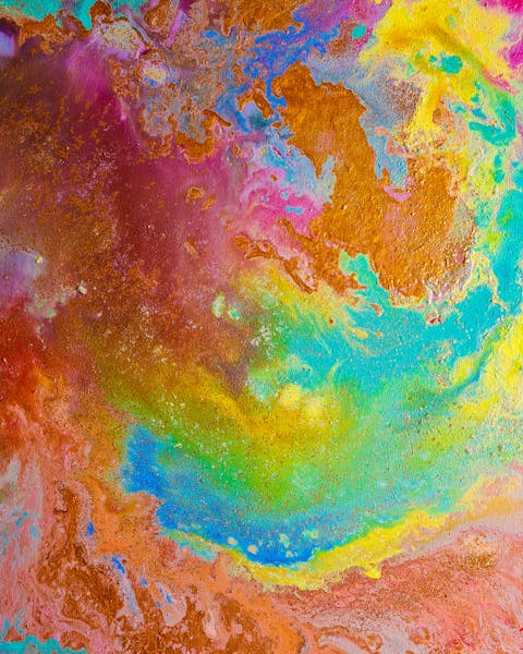A child's colorful painting