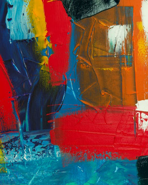 A child's colorful painting